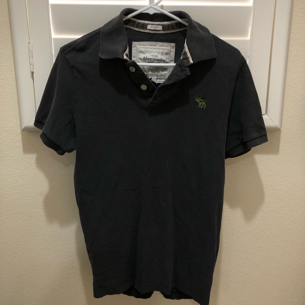 Gray Abercrombie & Fitch Muscle Polo (mens)